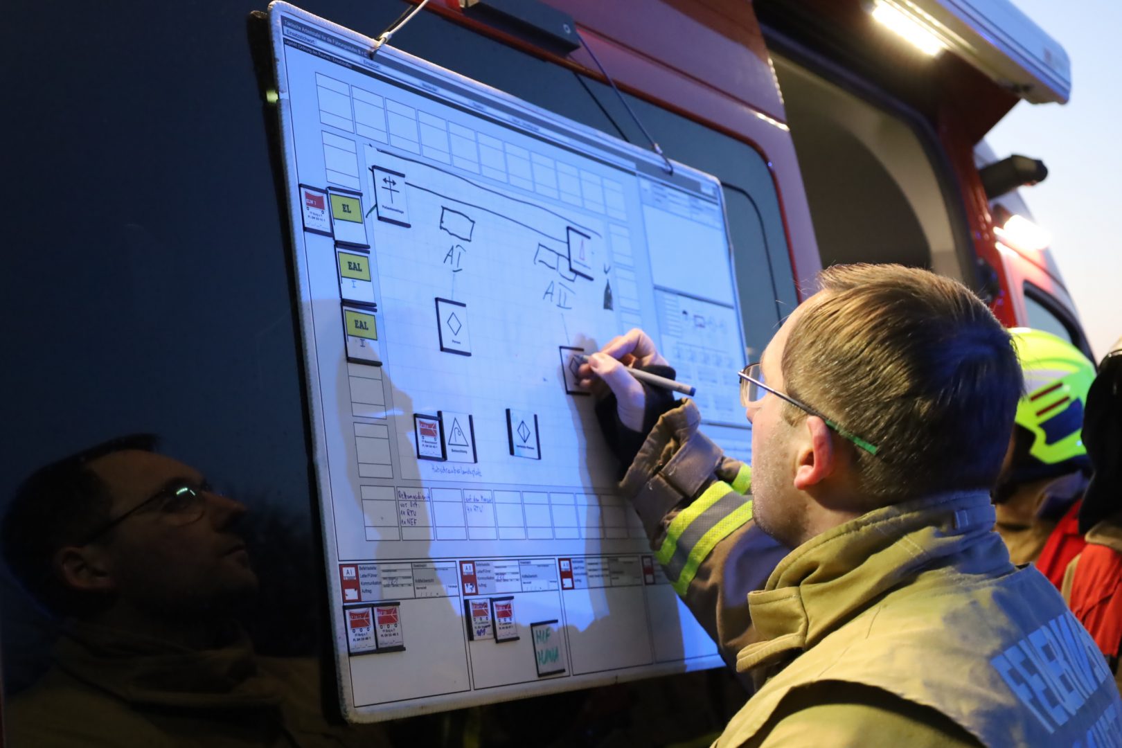 Die Führungsgruppe Fehmarn war ebenfalls in die Übung integriert.